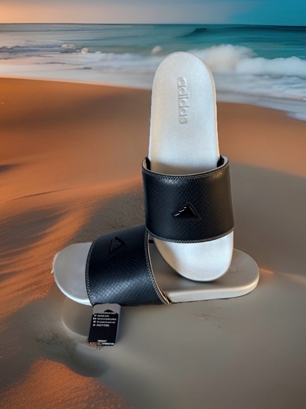 Adidas Adilette Men’s Size 10 Comfort Exotic Speed Slide Sandals. Black/Grey.NWT